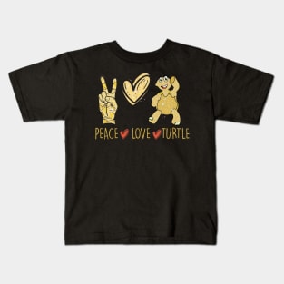 Peace Love Turtle Costume Gift Kids T-Shirt